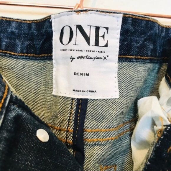 NWOT One Teaspoon 2020 High Rise Denim Midi Skirt 24 - Picture 7 of 8